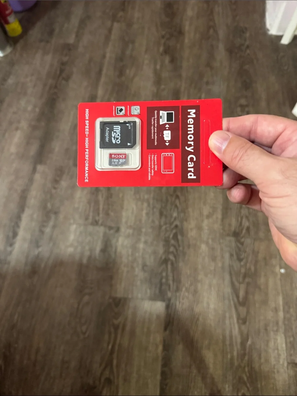 Sony Red and Black MicroSD Memory Card with Adapter